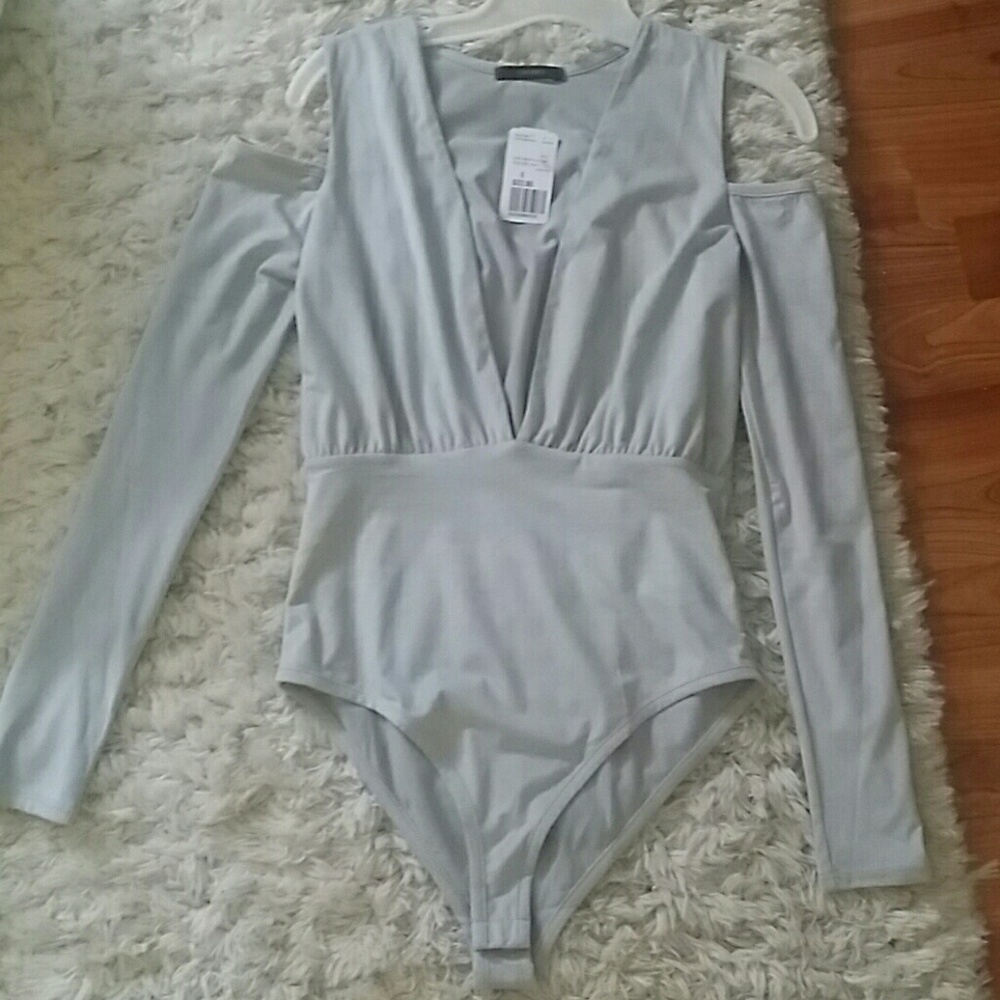 Suade deep v neck bodysuit