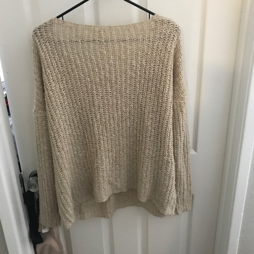 Beige off the shoulder sweater sold - Picture 4 of 6