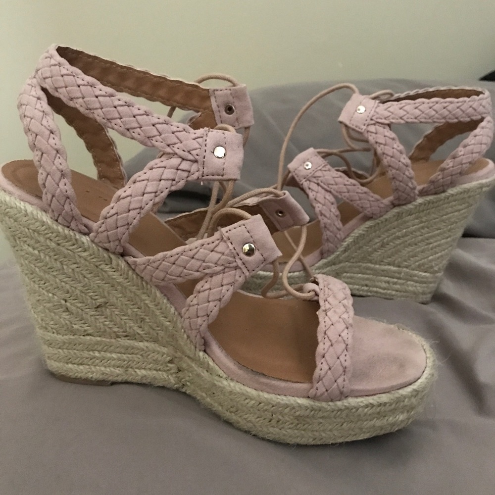 Pink wedges worn once