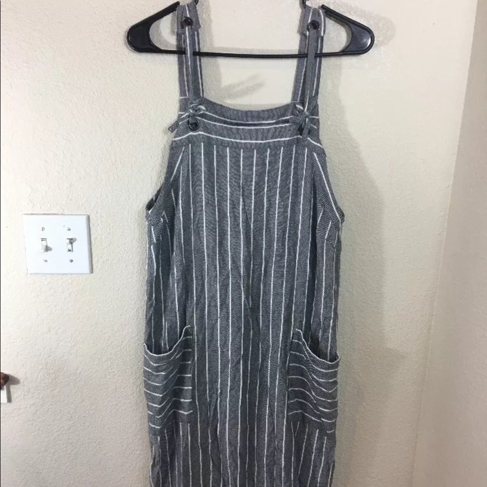 Asos Striped Dress Grey Size 8 Pockets