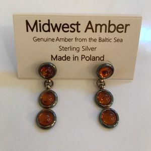MADE IN POLAND -- REAL AMBER earrings