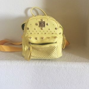 Yellow Studded Mini Backpack