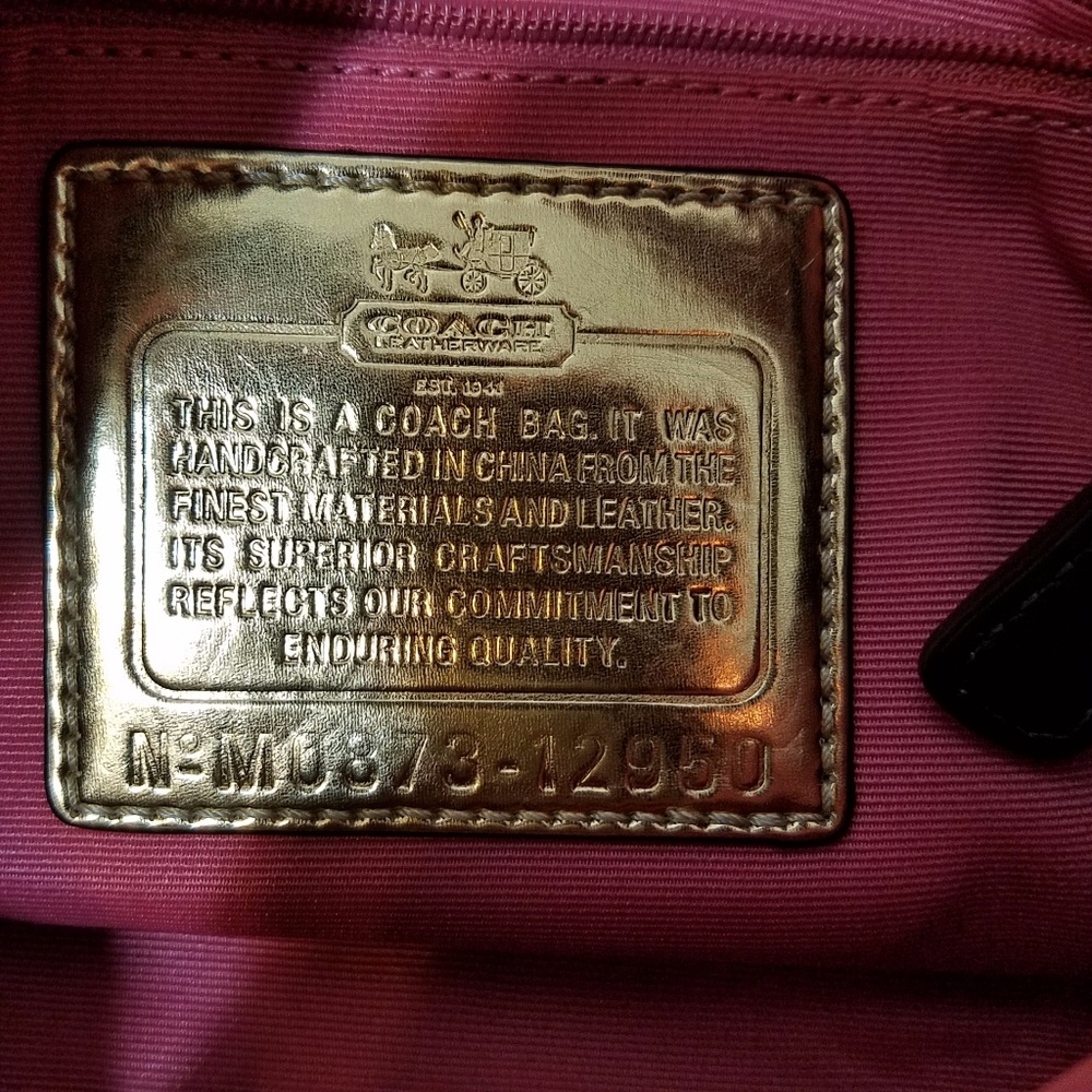 Coach Madison Signature Op Art Logo Baguette Hobo - Picture 5 of 5