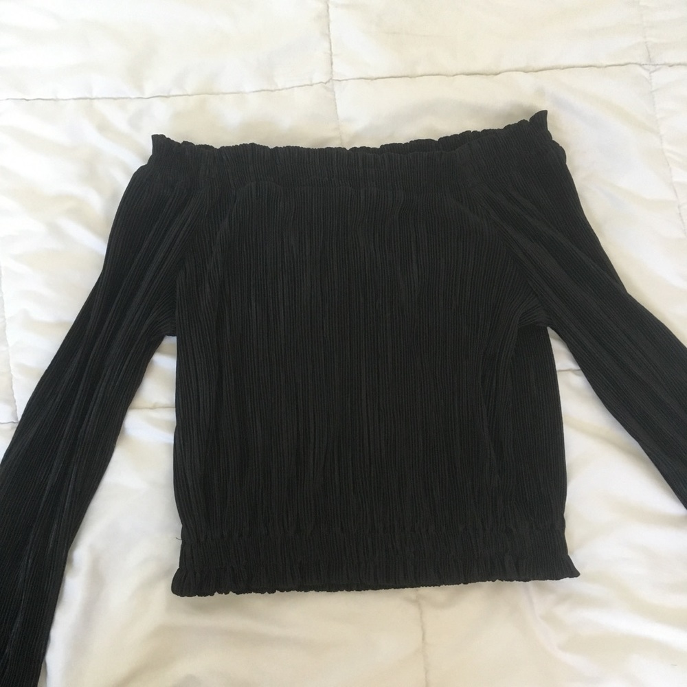 Black off the shoulder top