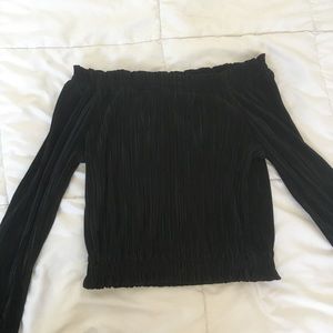 Black off the shoulder top