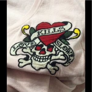 Authentic Ed Hardy v-neck tee Size S