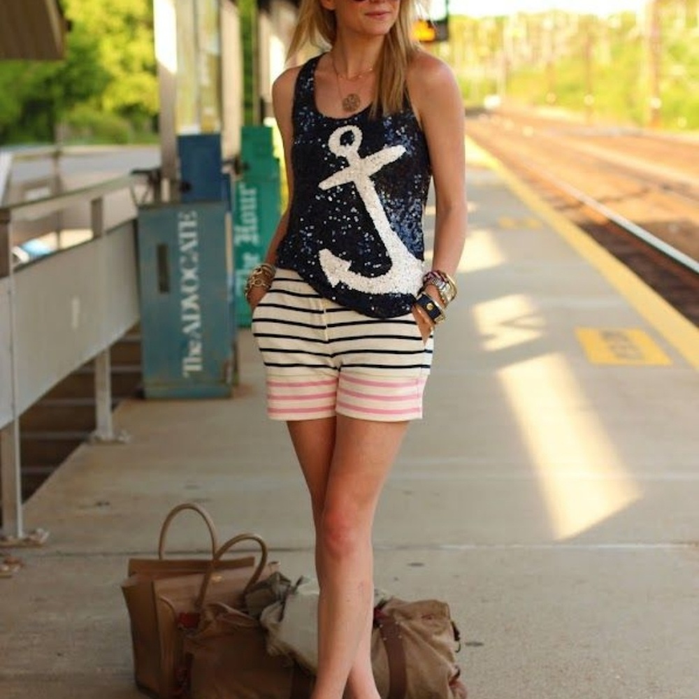 Jcrew Sequin anchor tank top
