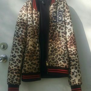 Cheetah print bomber