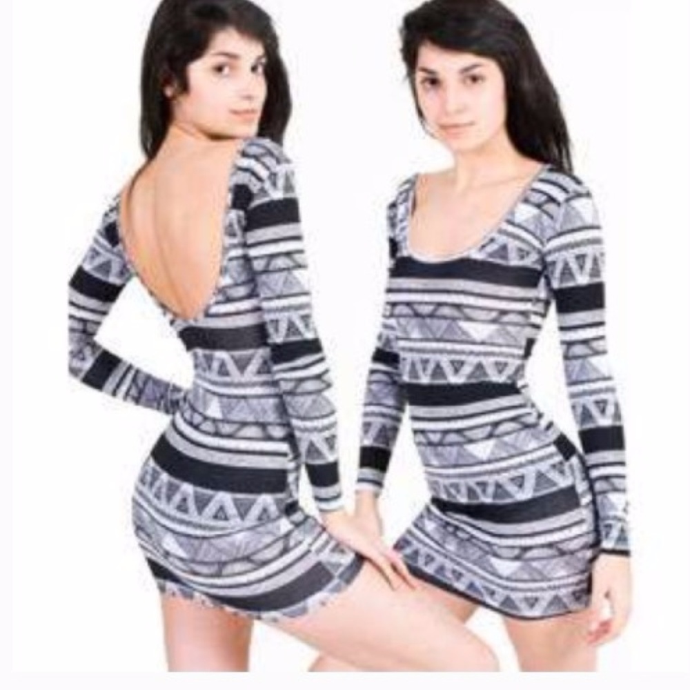 American Apparel Long Sleeve Patterned Dressed