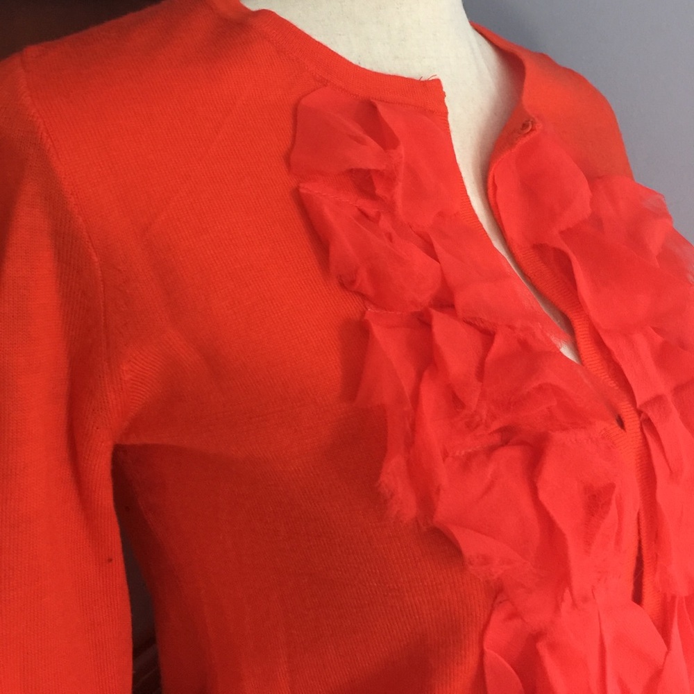 J Crew Gorgeous Wool/Chiffon Cardigan