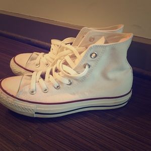 White high top converse sneakers