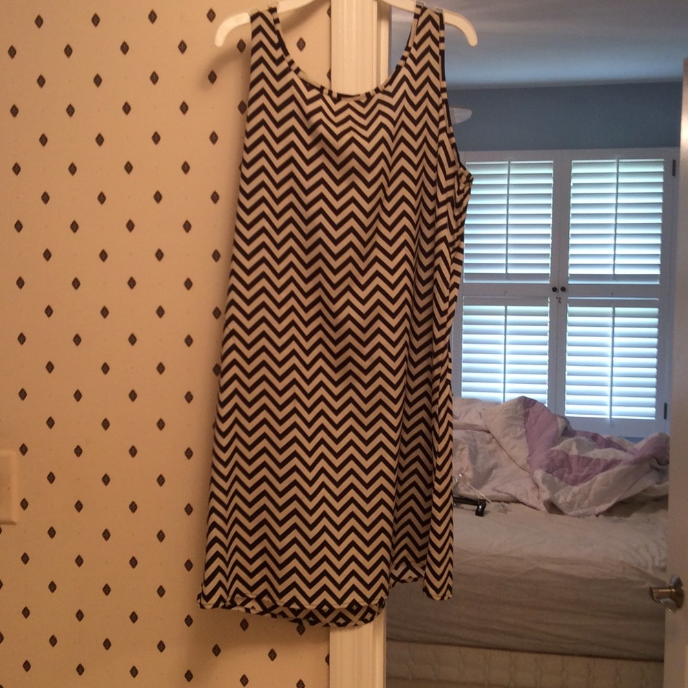 Black and gold chevron dress