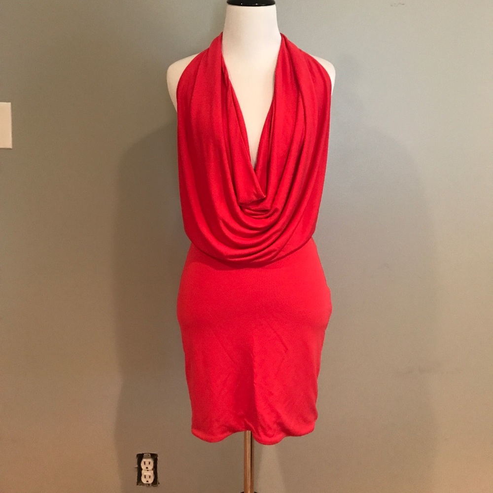 🆕 NWT BCBG Max Azria Jersey Drape Halter Dress