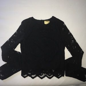 H&M Black lace crop top