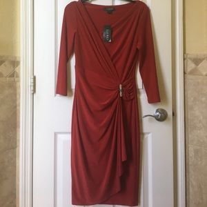 NWT Ralph Lauren cherry midi dress w/ bling detail