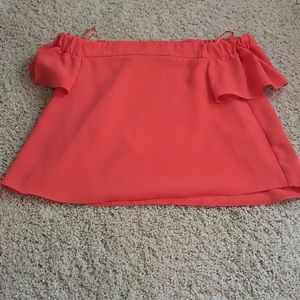 Top Shop off the shoulder bordeau top!