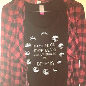 Two in one shirt, cardigan and tank top