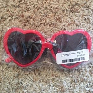 Red heart shaped sunglasses