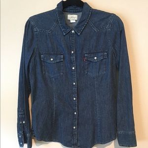 Levi's Pearl Snap Denim Shirt - sz Med
