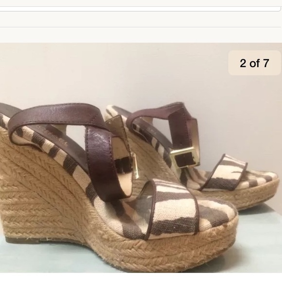 Michael Kors Zebra Espadrille Wedge Sandal, 7.5 - Picture 2 of 7