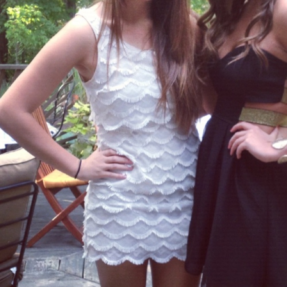 Urban Outfitters white Fringe Dress