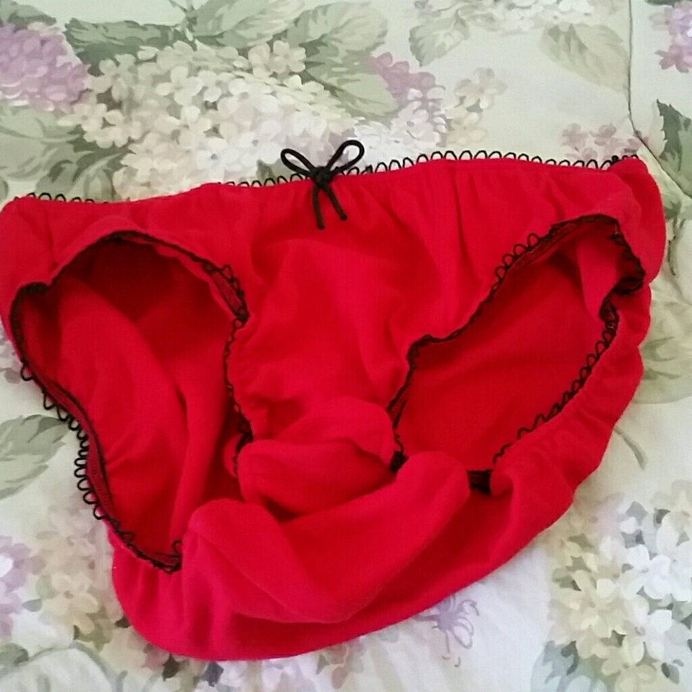 Red Hot Cover-up Sleep-Panties with Lace  Size S-M