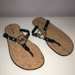 FINAL PRICE Michael Kors Black Strap Flip Flops