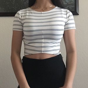 Forever 21 striped cut out crop