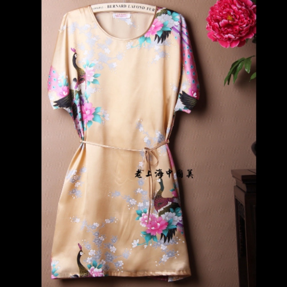 NWT Gold Satin Dress one Size-Free Size