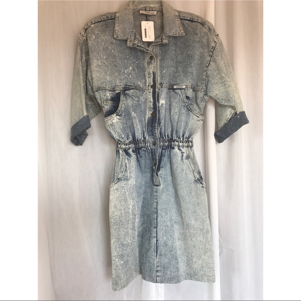 Vintage acid-washed denim dress