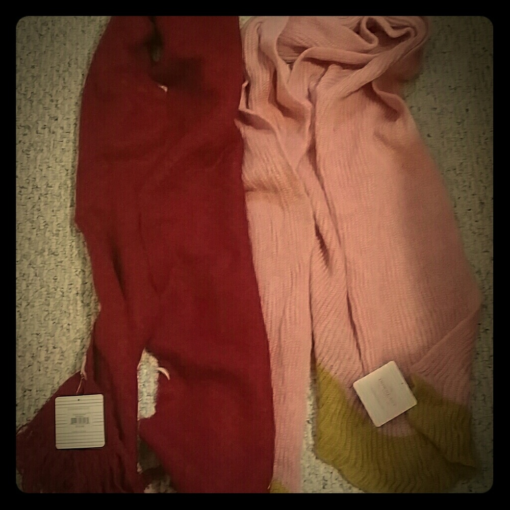 SOLD!!!!! red scarf/cute pink& mustard scarf