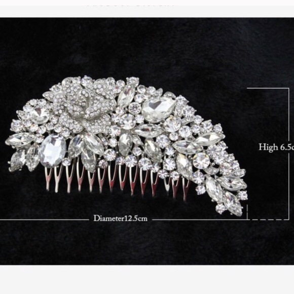 Bridal Rhinestone comb hairpiece main image 5