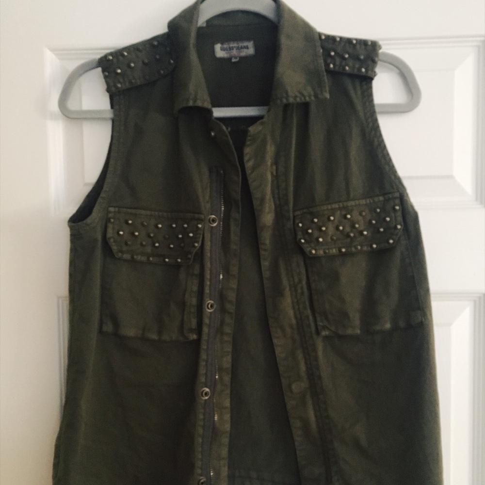Guess Army Green Studded Vest