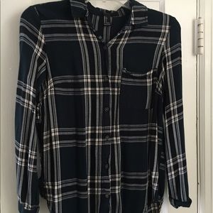 Forever 21 dark blue flannel
