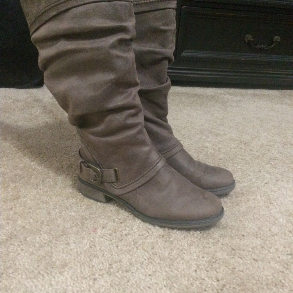 Brown knee tall boots
