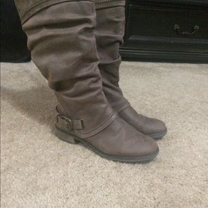 Brown knee tall boots