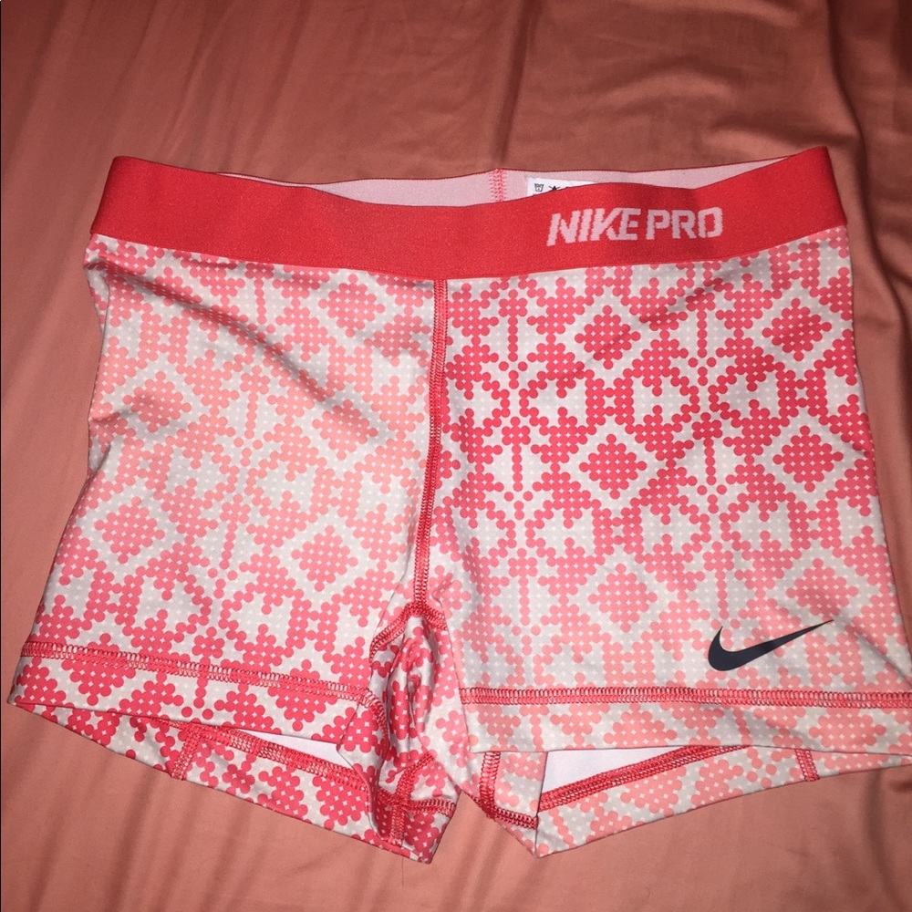 Reddish orange Patterned Nike Pros