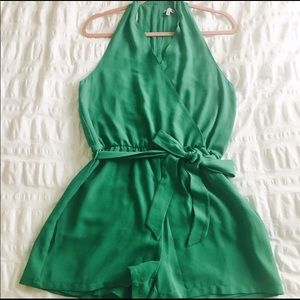 Naked Zebra Green Romper Medium