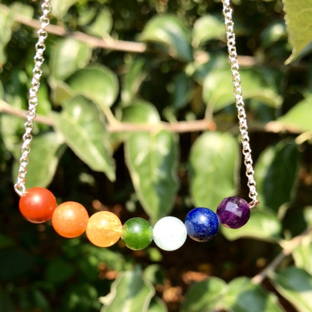 Healing 7 Chakra Solar Eclipse Gemstone Necklace! - Picture 3 of 3