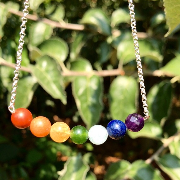 Healing 7 Chakra Solar Eclipse Gemstone Necklace! - Picture 3 of 3