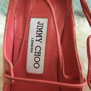 Jimmy Choo Vita Patent Leather Lace Up Pump Heels