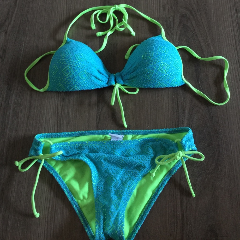 Mesh push up swim suit