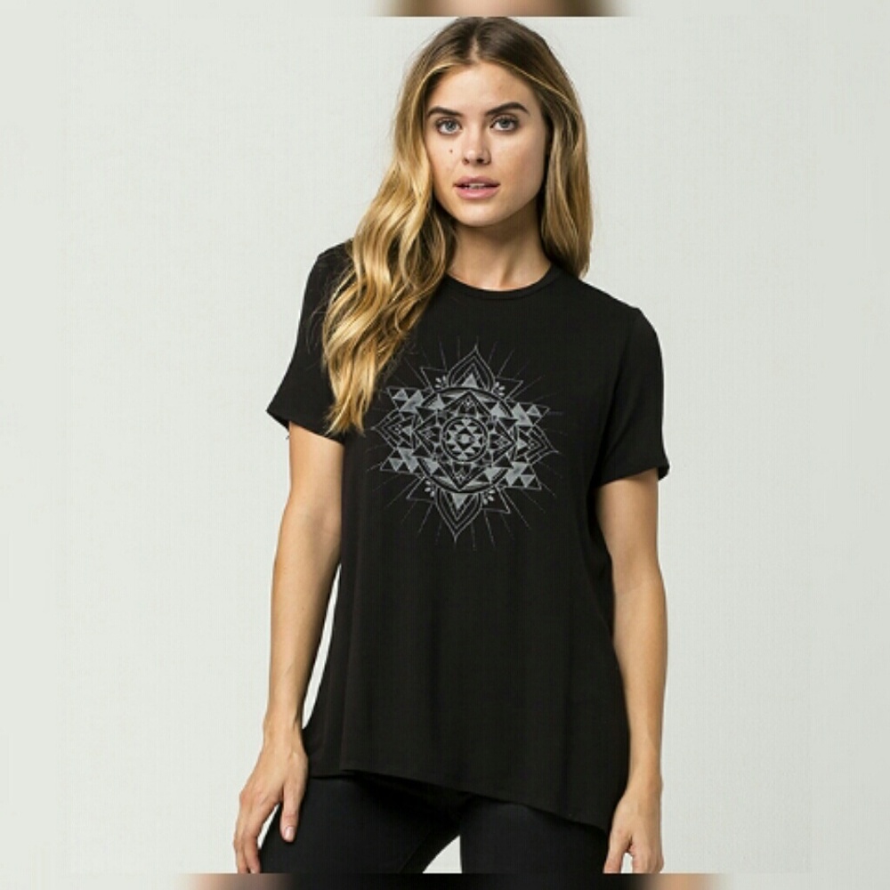 Poolhouse Black Mandala Shirt Top