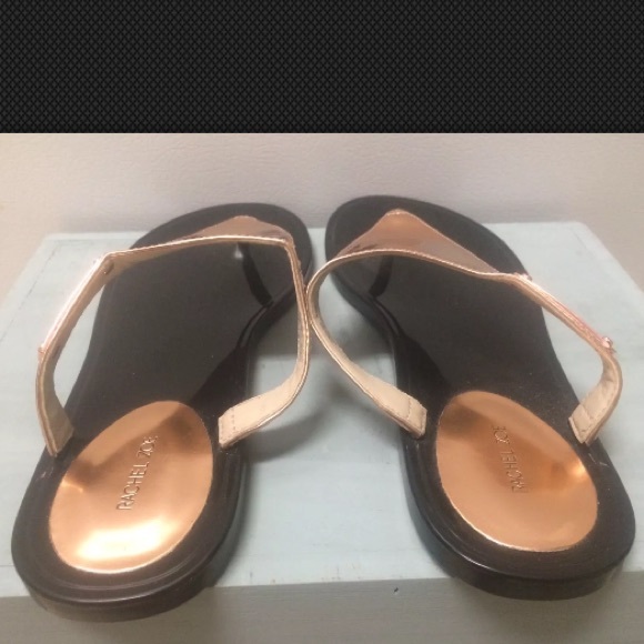 Rachel Zoe black and copper flip flop sandal, 7 - Picture 4 of 6