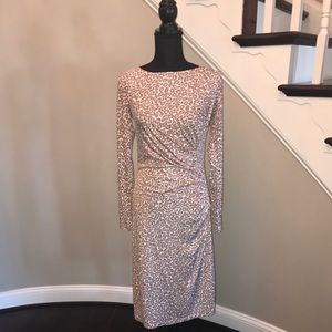 LK Bennett Pink Tan and Cream Leopard Dress