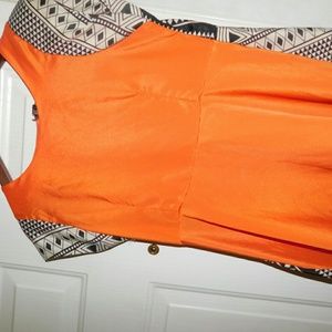 Orange and tribal print top