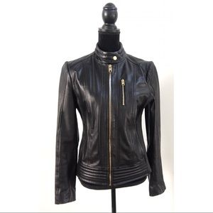 Michael Kors Ribbed Leather Jacket