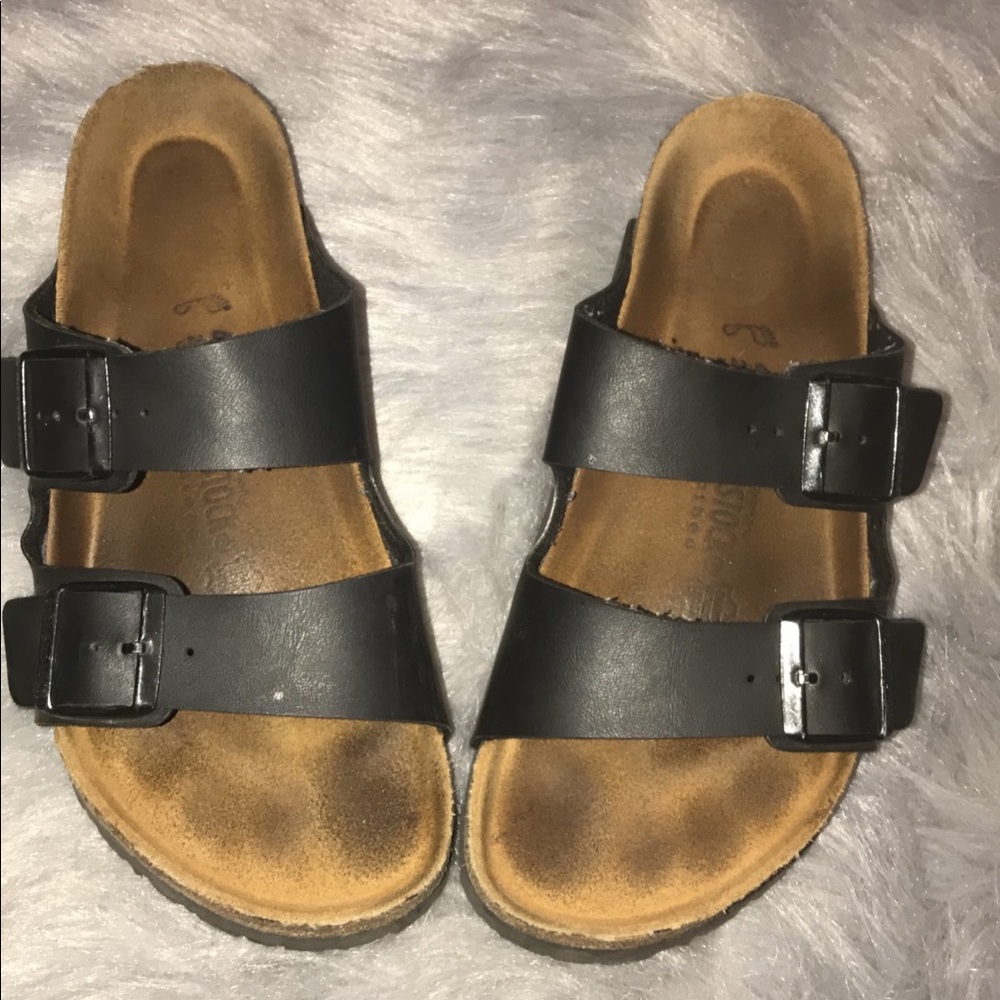 Matte black Birkenstocks (women's)
