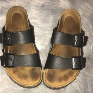 Matte black Birkenstocks (women's)