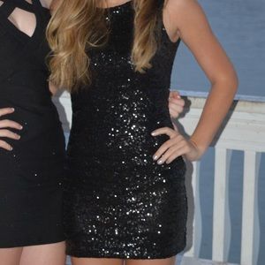Black sequin homecoming dress